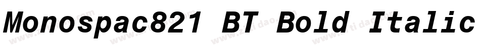 Monospac821 BT Bold Italic字体转换